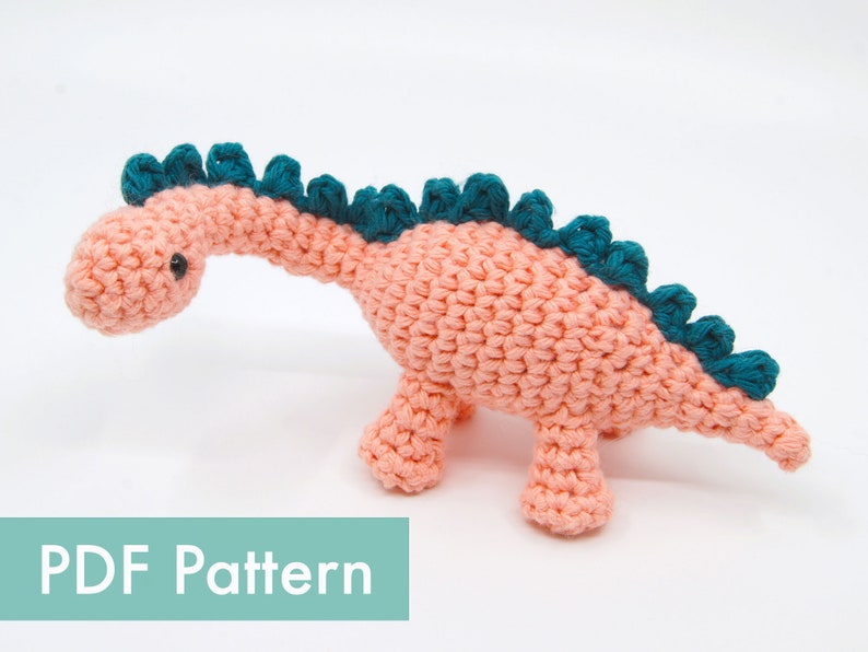 Crocheted Brontosaurus Dinosaur Amigurumi PDF Pattern image 1