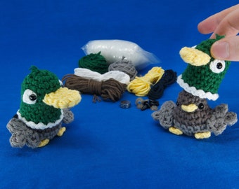 Crochet Kit Duck Birbs - Crocheting Kit - Amigurumi Kit - DIY Craft Kit Gift - Yarn Kit