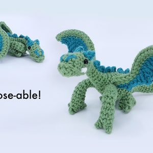 Crocheted Dragon Amigurumi PDF Pattern Crochet Pattern and Video Tutorial image 3