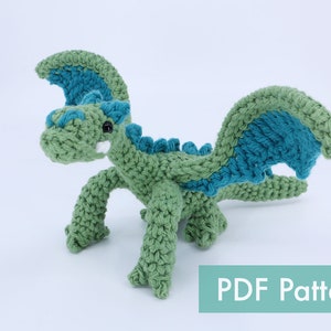 Crocheted Dragon Amigurumi PDF Pattern Crochet Pattern and Video Tutorial image 1