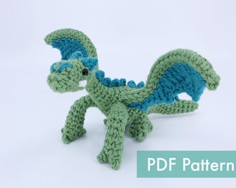 Gehaakt Dragon Amigurumi PDF-patroon - haakpatroon en video-tutorial