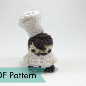 Crochet Chef Amigurumi Finger Puppet PDF Pattern