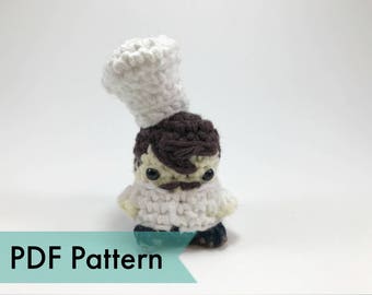 Crochet Chef Amigurumi Finger Puppet PDF Pattern