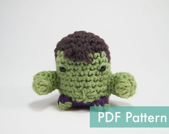 Le modèle PDF de la marionnette à doigt Hulk Amigurumi