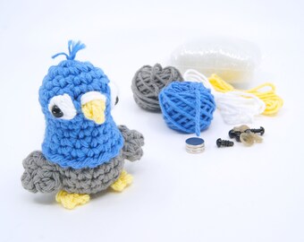 Crochet Kit Pigeon Birbs - Crocheting Kit - Amigurumi Kit - DIY Craft Kit Gift - Yarn Kit