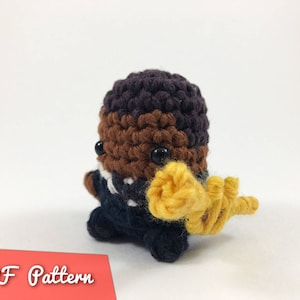 PDF Pattern for Crocheted Louis Armstrong Amigurumi Kawaii Keychain Miniature Doll Plush