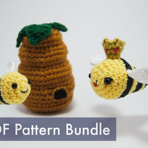 Bumble Bee Crocheted Amigurumi PDF Pattern Bundle image 1