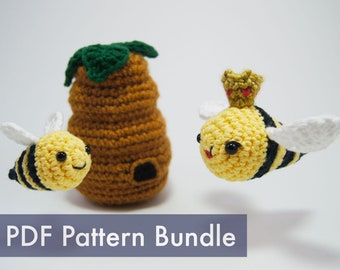 Bumble Bee Crocheted Amigurumi PDF Pattern Bundle