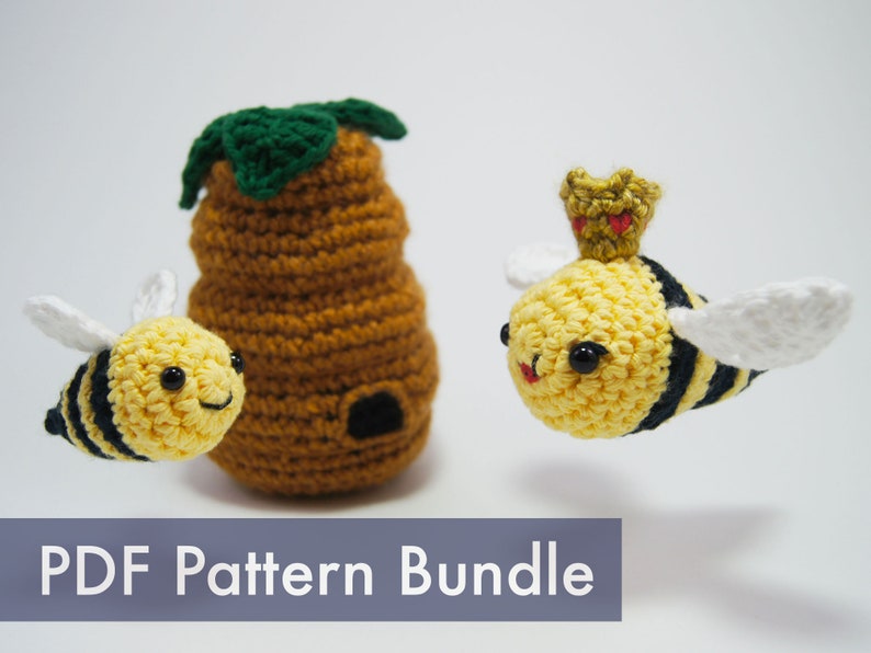 Bumble Bee Crocheted Amigurumi PDF Pattern Bundle image 1