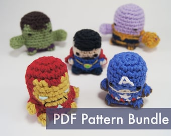 PDF Anleitung für gehäkelte Thanos von Avengers Amigurumi Fingerpuppe