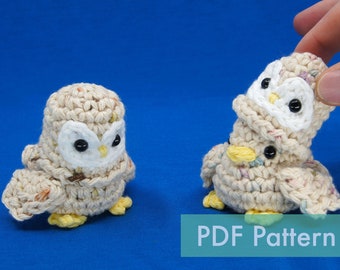 Crocheted Owl Birb (Secret Agent Bird) PDF and Video Crochet Pattern Tutorial