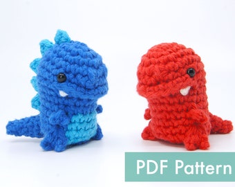 Padrão em PDF de Amigurumi de Dinossauro T-Rex em Crochê