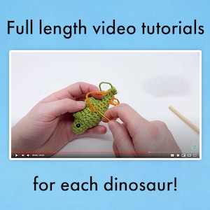 Beginner Crochet Kit Dinosaurs Learn How To Crochet Kit Easy Starter Crochet Kit Amigurumi Kit DIY Craft Kit Gift image 4