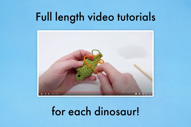 Beginner Crochet Kit Dinosaurs Learn How To Crochet Kit Easy Starter Crochet Kit Amigurumi Kit DIY Craft Kit Gift image 4