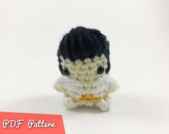 PDF Pattern for Crocheted Elvis Amigurumi Kawaii Keychain Miniature Doll Plush