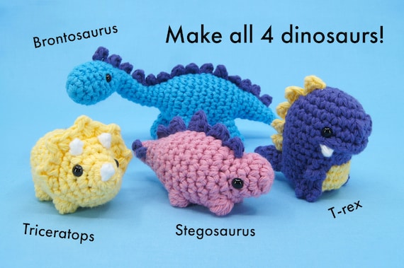 Kit de ganchillo para principiantes Dinosaurios Kit para aprender a hacer  ganchillo Kit de ganchillo para principiantes fácil Kit Amigurumi Regalo  del kit de artesanía DIY -  España