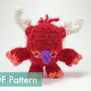 The Antlered Meeble Walker Monster Crocheted Amigurumi PDF Pattern