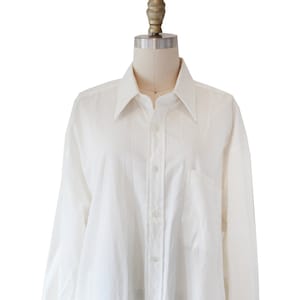 Vintage Christian Dior Ivory White Long Sleeve Dress Shirt
