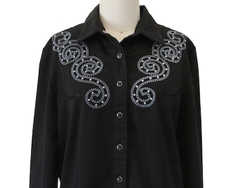 Vintage Reproduction Embroidered Skull Western Shirt by Vintage Reproduction Embroidered Skull Western Shirt by