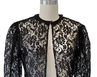 Vintage Black Lace Blouse