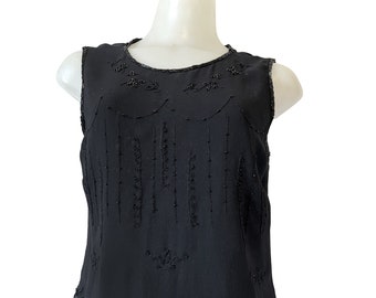 Vintage Black Beaded Top