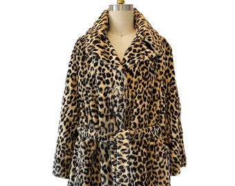 Vintage Leopard Coat WIth Belt