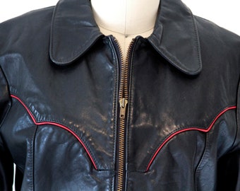 Vintage Black Leather Oshwahkon Jacket