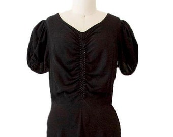 Vintage Black Long Dress With Beaded Detail