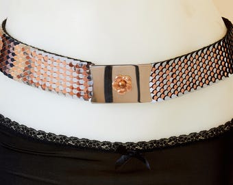 Silver and Copper Snake Belt