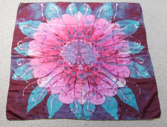 Tie Dye Hippy Flower Scarf - image 2