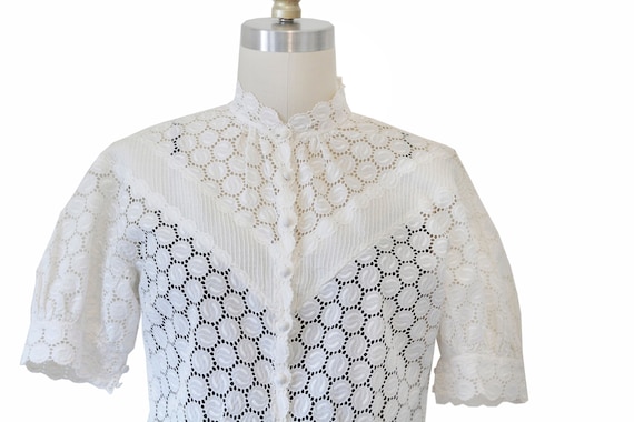 Vintage Eyelet White Blouse