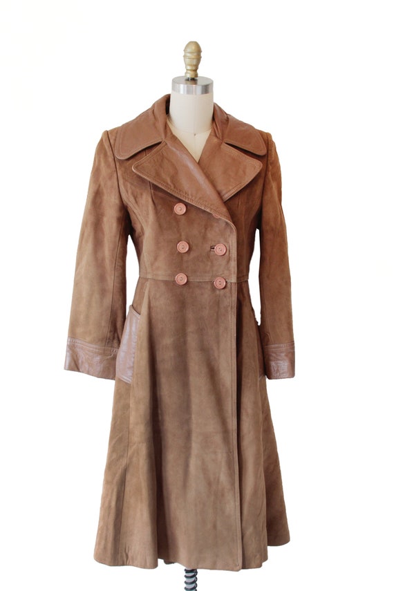 Vintage Brown Suede And Leather I.MAGNIN Coat