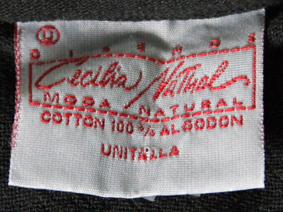 Vintage Black Button Down Blouse with Ruffle Deta… - image 5