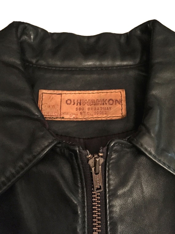 Vintage Black Leather Oshwahkon Jacket - image 7