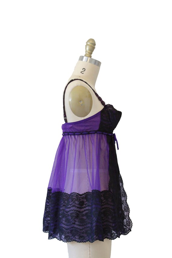 Vintage Fredrick's Of Hollywood Black And Purple … - image 2