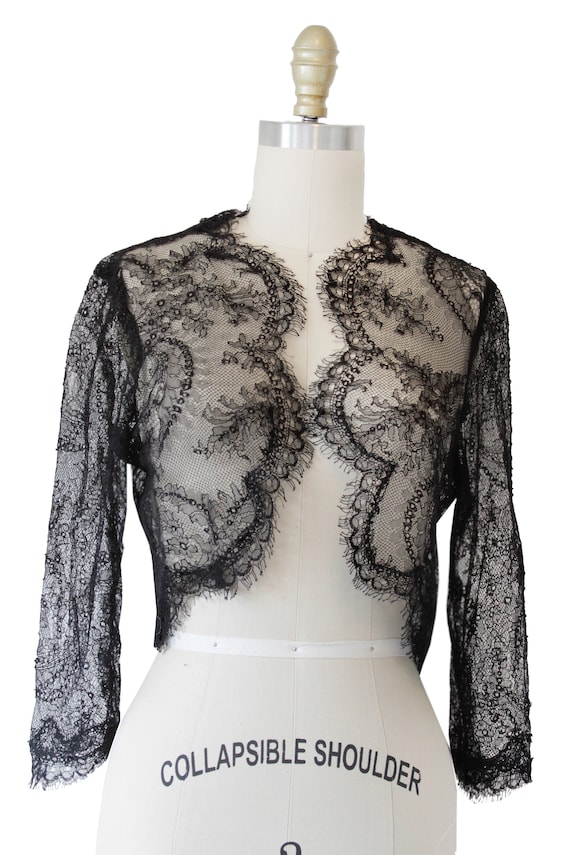 Vintage Lace Black Top - image 1