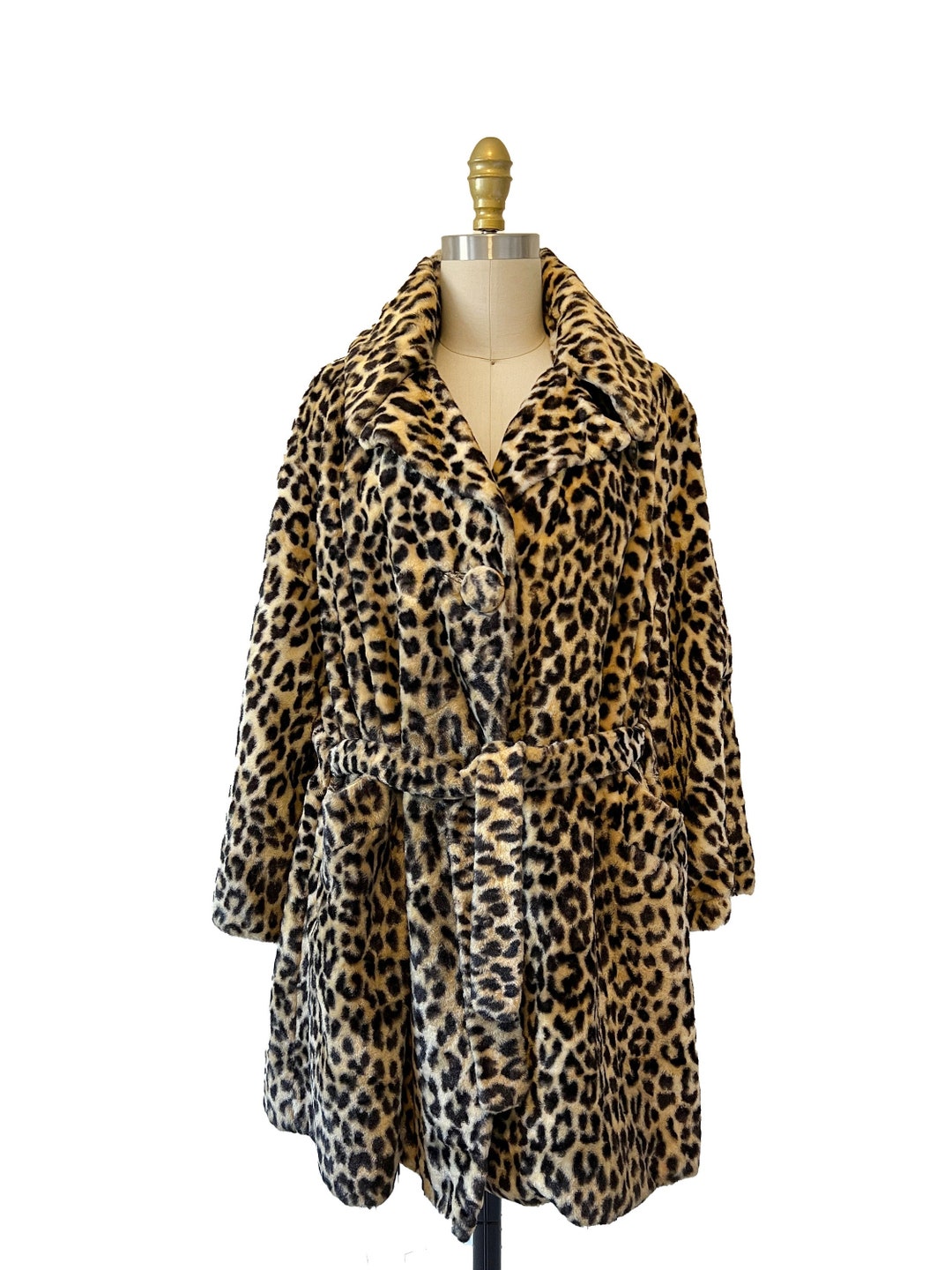 70s handmade blazer with animal print collar| Vintage tailored leopard detailed coat design