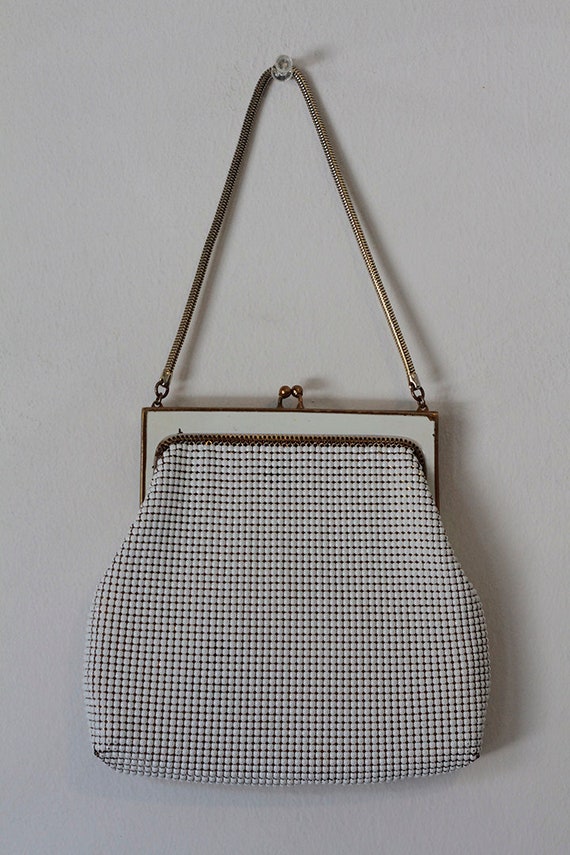 Whiting & Davis Vintage White Mesh Purse - image 2