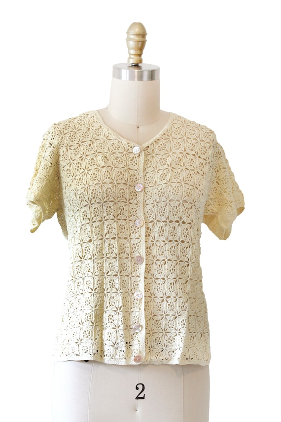 Yellow Vintage Crotchet Top