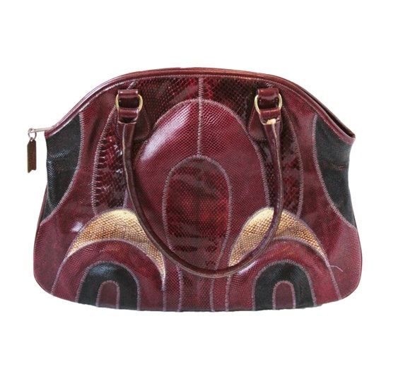 Vintage Reptile Skin Patchwork Purse - image 2