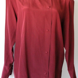Vintage Red Tie Blouse With Shoulder Pads image 2