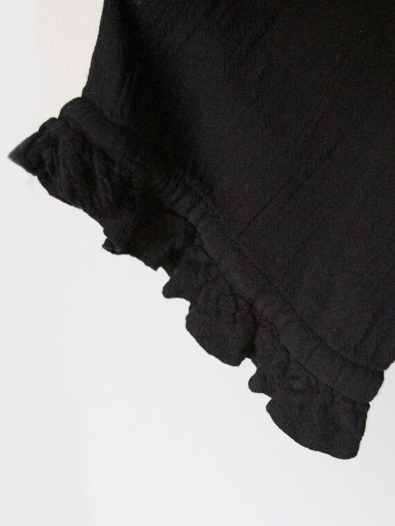Vintage Black Button Down Blouse with Ruffle Deta… - image 4