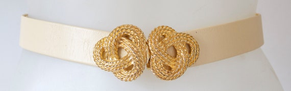 Gold Buckle with Intertwined Spiral with 3 Belts - image 2
