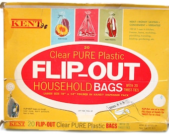 Vintage Kent Clear Plastic Flip-Out House Hold Bags Graphic Design Inspiration