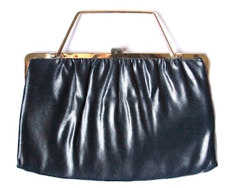 IDEAL Vintage Leather Navy Purse
