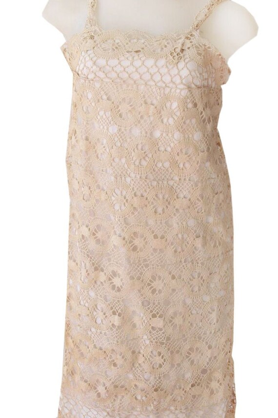 Nude Vintage Lace Crochet Dress - Etsy