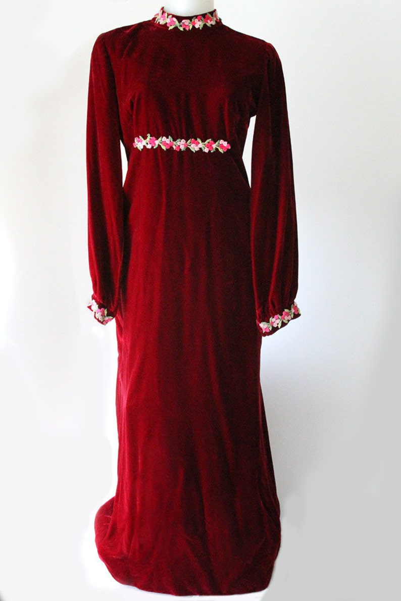red velvet maxi dress