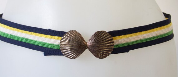 Bronze Seashell Clasp Buckle with 3 Belts - image 2