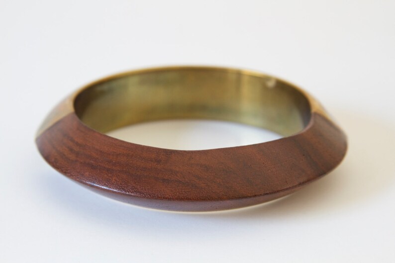 Wood Bangles Set With Bronze Accents image 3