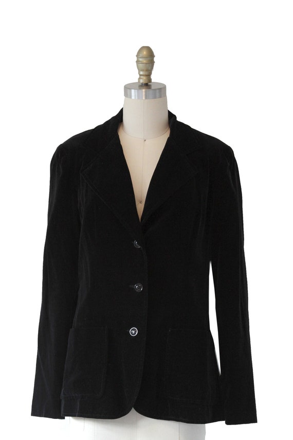 Vintage Velveteen Black Jacket Blazer